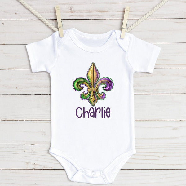 Fleur-de-lis Mardi Gras Infant Bodysuit - Petite & Sassy Designs