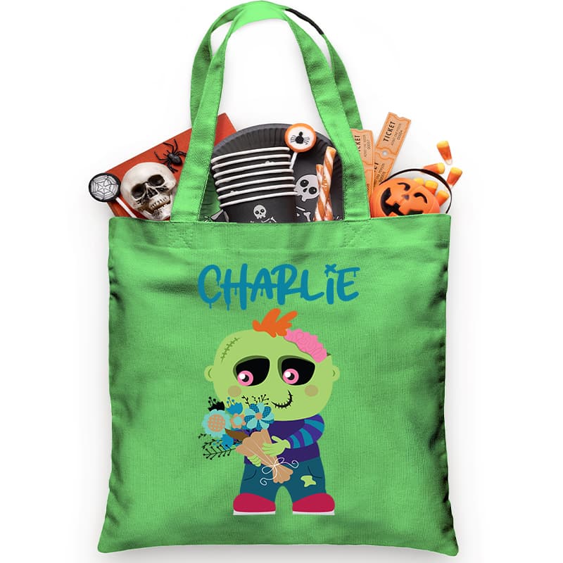 Flower Zombie Trick or Treat Bag - Petite & Sassy Designs
