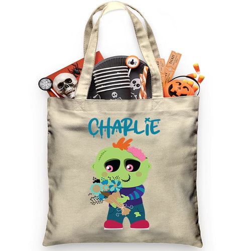 Flower Zombie Trick or Treat Bag - Petite & Sassy Designs
