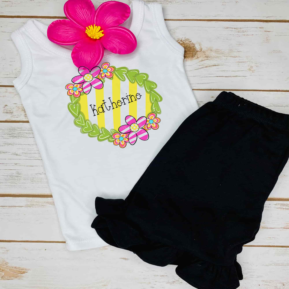 Personalized Fun Floral Summer Tank - Petite & Sassy Designs