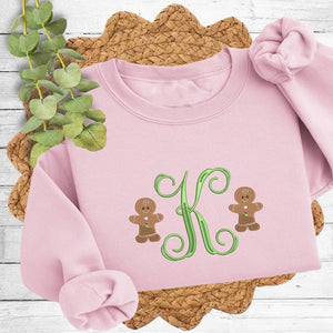 Gingerbread Monogram Sweatshirt - Petite & Sassy Designs