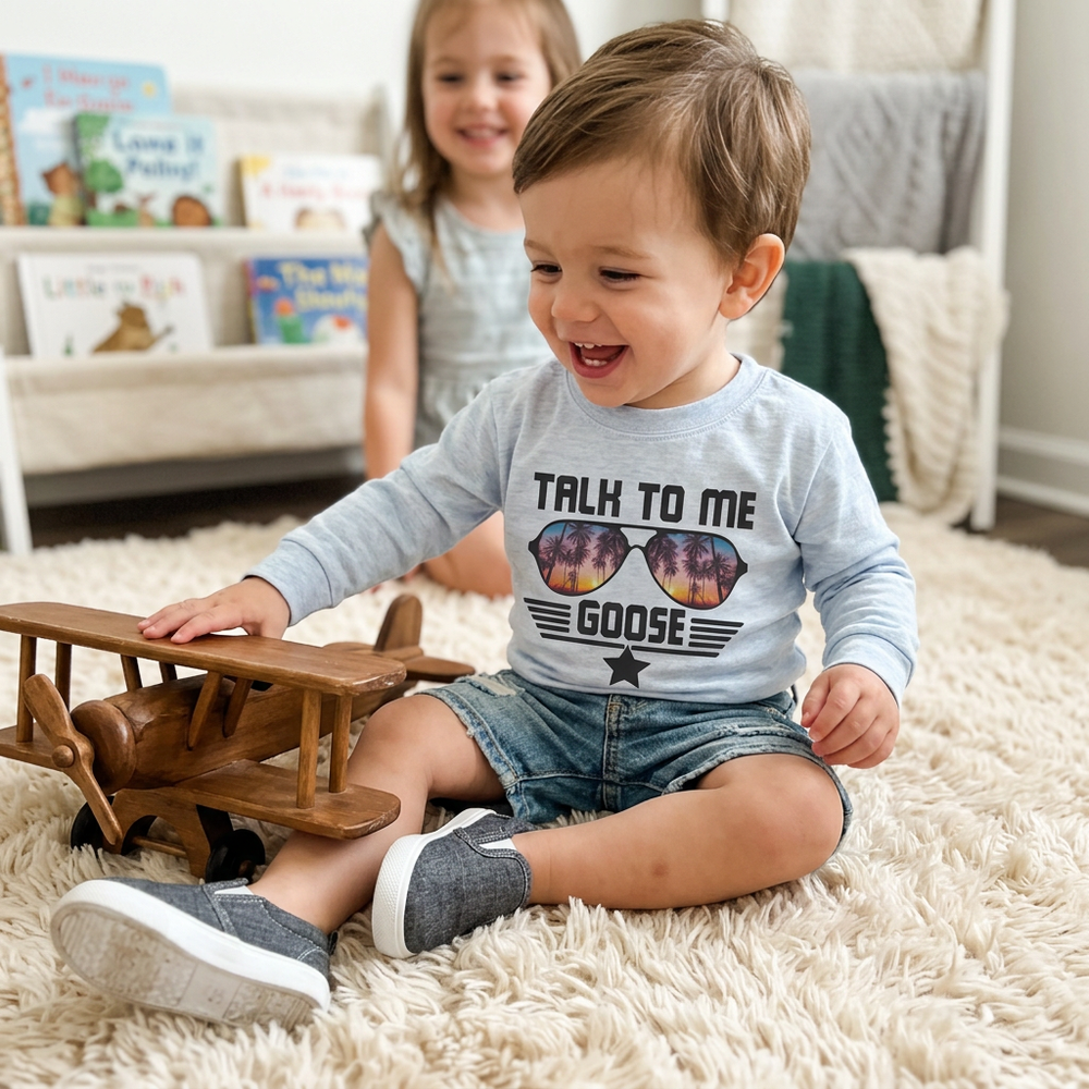 Talk to Me Goose Long Sleeve Baby Bodysuit