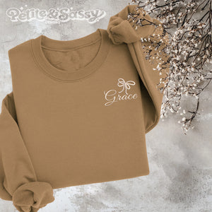 Embroidered Bow Monogram Sweatshirt - Petite & Sassy Designs