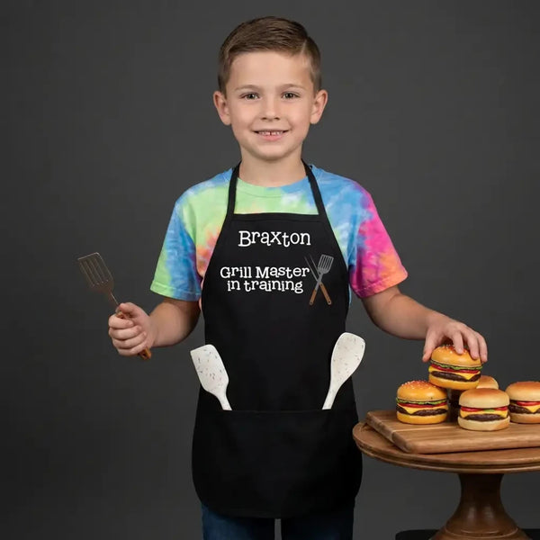 Personalized Kids’ “Grill Master in Training” Apron - Petite & Sassy Designs
