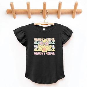 Groovy Chick Flutter Sleeve Top - Petite & Sassy Designs