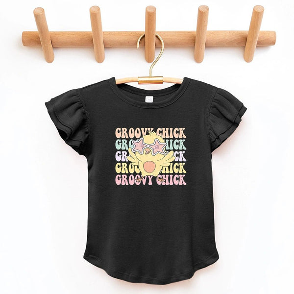 Groovy Chick Flutter Sleeve Top - Petite & Sassy Designs