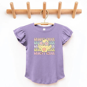Groovy Chick Flutter Sleeve Top - Petite & Sassy Designs