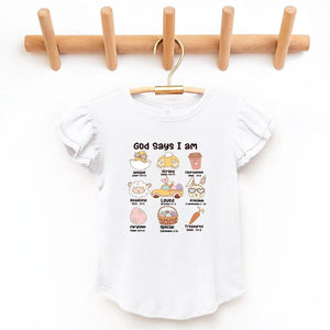 God Says I Am Flutter Sleeve Top - Petite & Sassy Designs