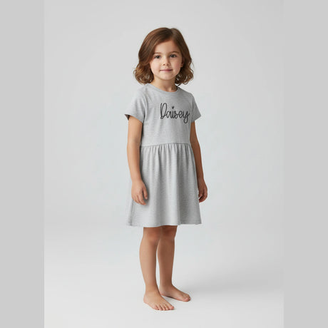 Girls Fine Jersey Dress in Heather