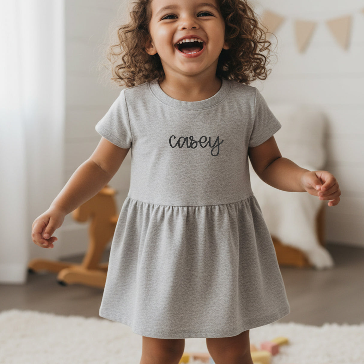 Girls Fine Jersey Dress in Heather