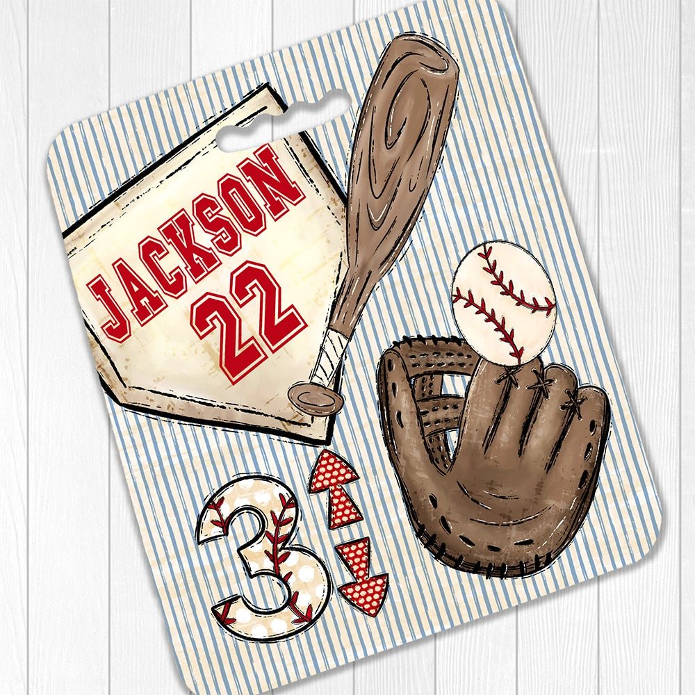 Personalized Baseball Bleacher Seat Cushion - Petite & Sassy Designs