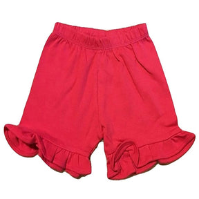 Hot Pink Ruffle Hem Shorts - Petite & Sassy Designs