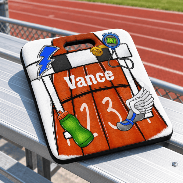 Personalized Track Stadium Cushion - Petite & Sassy Designs