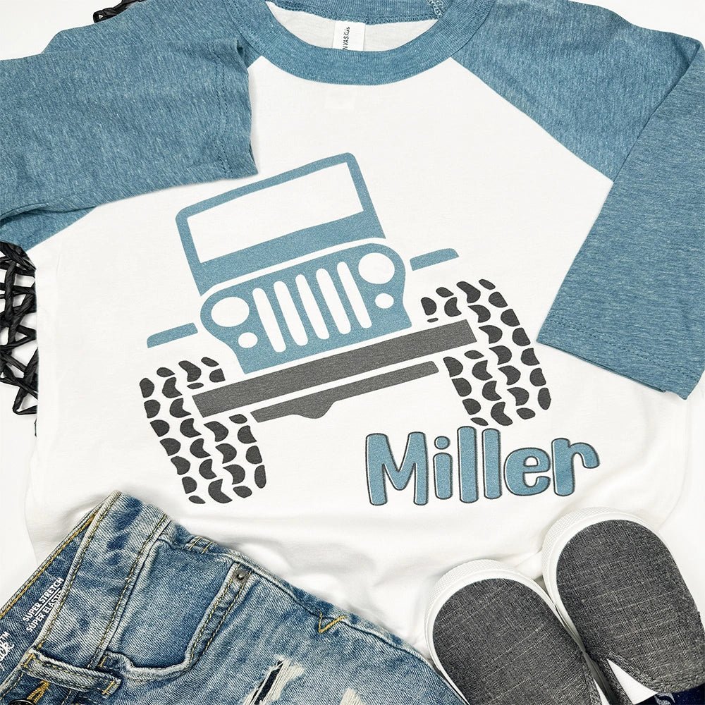 Personalized Jeep Raglan - Petite & Sassy Designs