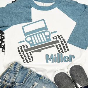 Personalized Jeep Raglan - Petite & Sassy Designs