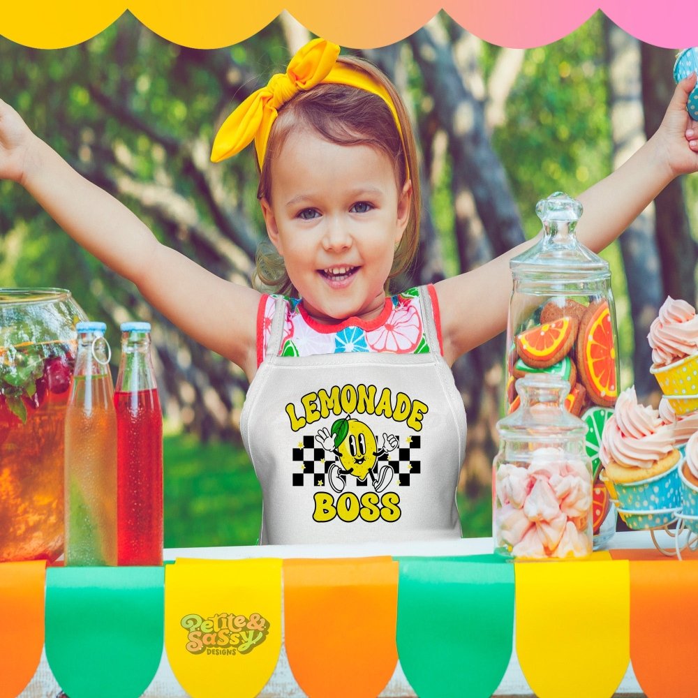 Lemonade Stand Boss Kids Apron - Petite & Sassy Designs
