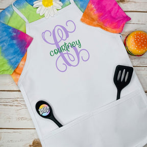 Monogram Kids Apron - Petite & Sassy Designs