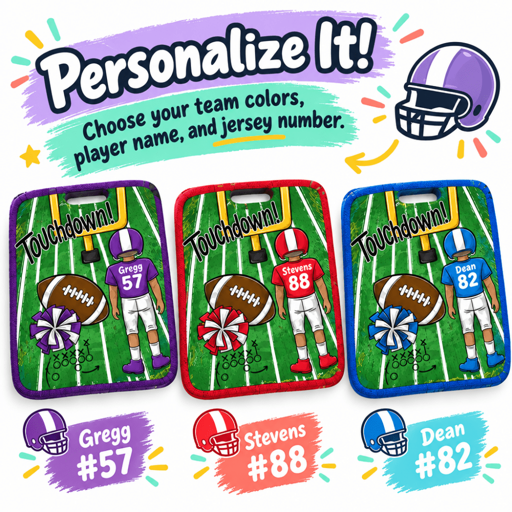 Personalized Football Stadium Cushion - Petite & Sassy Designs