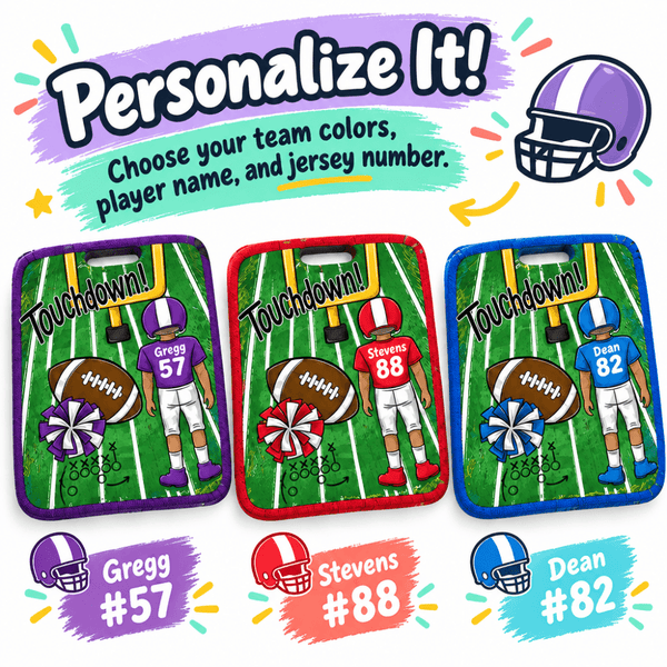 Personalized Football Stadium Cushion - Petite & Sassy Designs