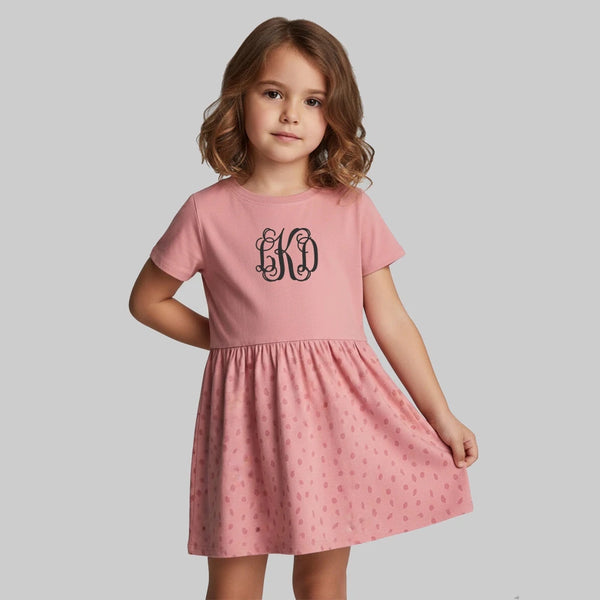 Girls Fine Jersey Dress in Mauvelous/Mauvelous Spot - Petite & Sassy Designs