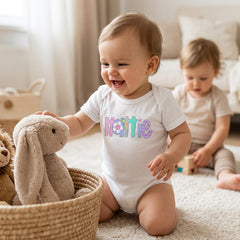 Fun Floral Name Bodysuit
