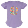 Peaches Monogram Flutter Sleeve T-shirt