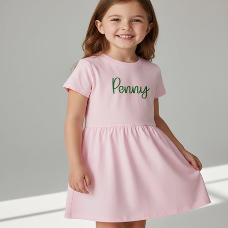 Girls Fine Jersey Dress in Pink