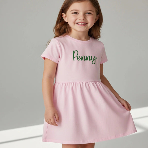 Girls Fine Jersey Dress in Pink - Petite & Sassy Designs