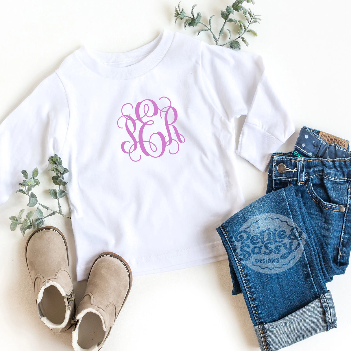 Monogrammed Long Sleeve Tee - Petite & Sassy Designs