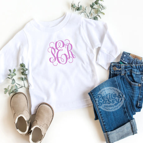 Monogrammed Long Sleeve Tee - Petite & Sassy Designs