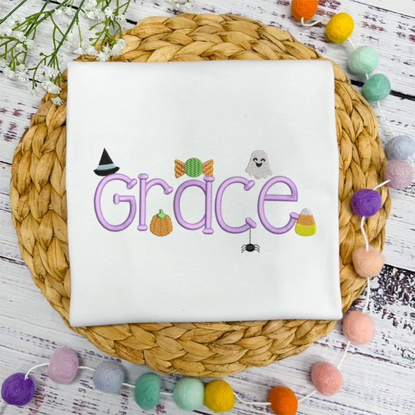 Personalized Top with Halloween Accents - Petite & Sassy Designs