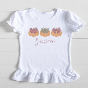 Pumpkin Trio with Bows - Petite & Sassy Designs