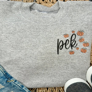 Pumpkin Monogram Sweatshirt - Petite & Sassy Designs