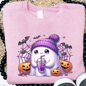 Purple Hat Ghost Sweatshirt - Petite & Sassy Designs