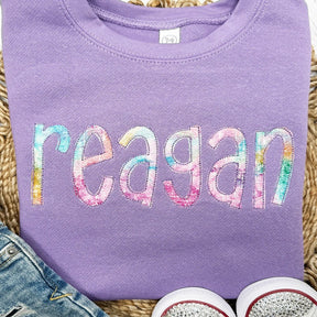 Custom Name Applique Embroidered Sweatshirt - Petite & Sassy Designs
