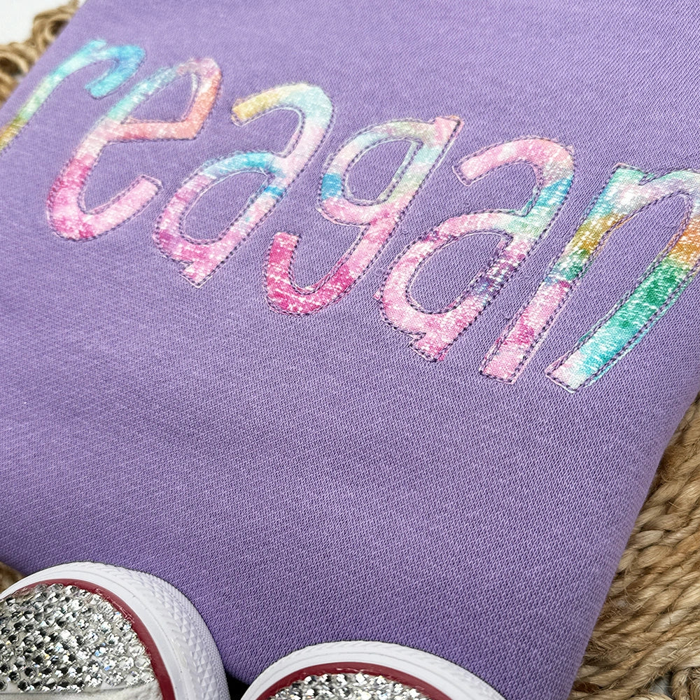 Custom Name Applique Embroidered Sweatshirt