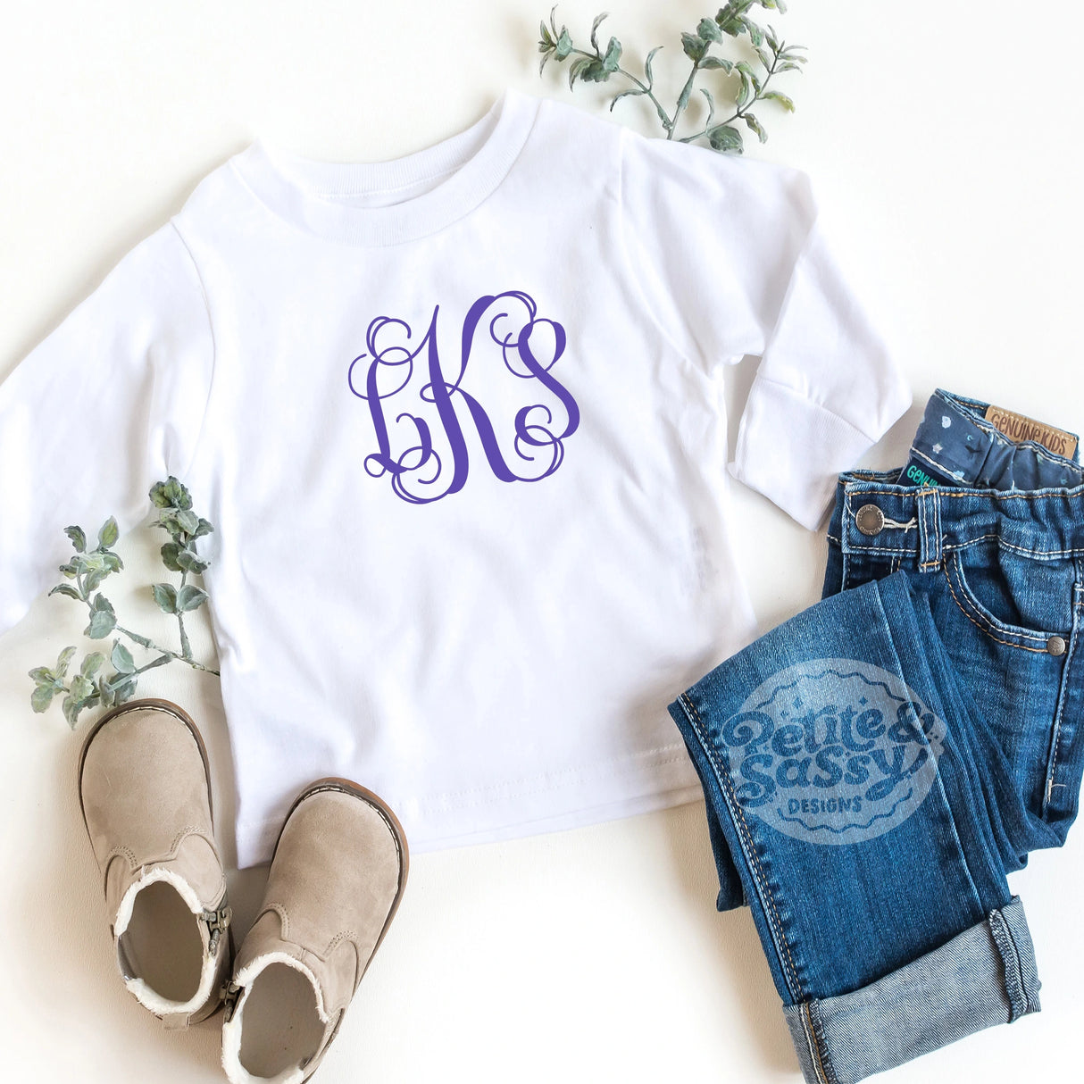Monogrammed Long Sleeve Tee - Petite & Sassy Designs