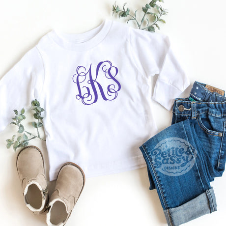 Monogrammed Long Sleeve Tee - Petite & Sassy Designs