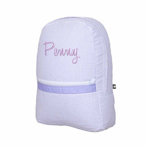 Lilac Seersucker Small Backpack - Petite & Sassy Designs