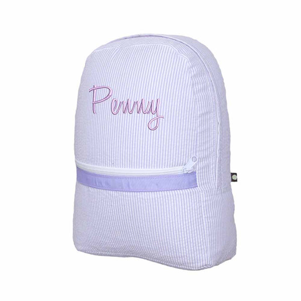 Lilac Seersucker Small Backpack - Petite & Sassy Designs