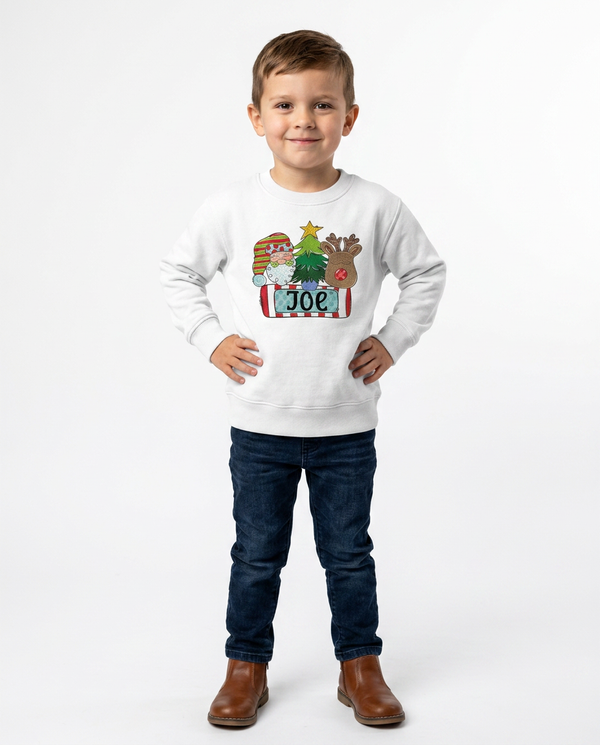 Personalized Name Santa Reindeer Shirt