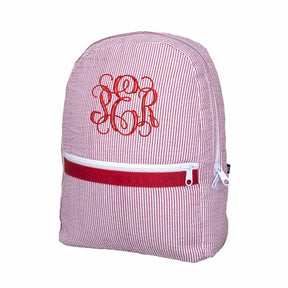 Red Seersucker Medium Backpack - Petite & Sassy Designs