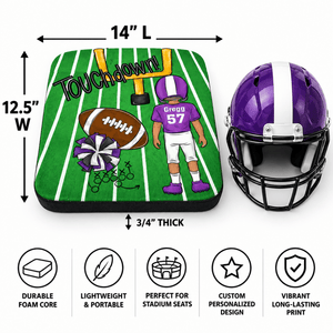 Personalized Football Stadium Cushion - Petite & Sassy Designs