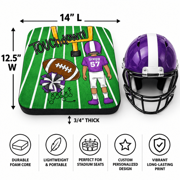 Personalized Football Stadium Cushion - Petite & Sassy Designs