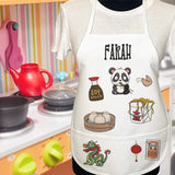 Personalized Kids Apron with Asian Food Design - Petite & Sassy Designs
