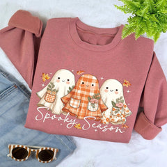 Spooky Season Ghost Mauve Sweatshirt - Petite & Sassy Designs