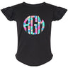 Spring Floral Monogram Flutter Sleeve T-shirt