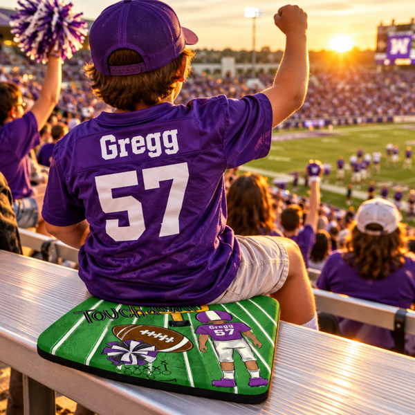 Personalized Football Stadium Cushion - Petite & Sassy Designs