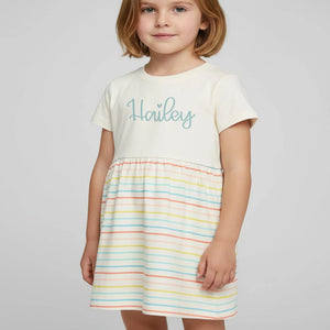 Girls Fine Jersey Dress in Natural/Sunkissed Stripe - Petite & Sassy Designs