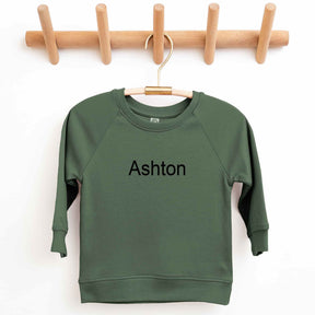 Organic Cotton Lightweight Crewneck Pullover in Thyme - Petite & Sassy Designs